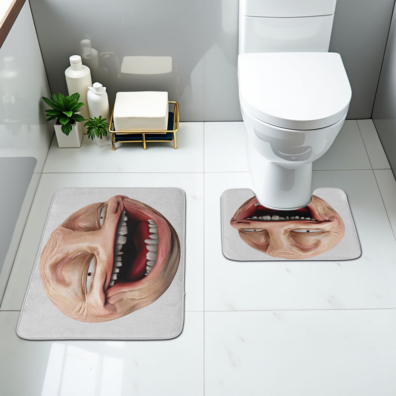  Tapis de salle de bain humour 2 pièces