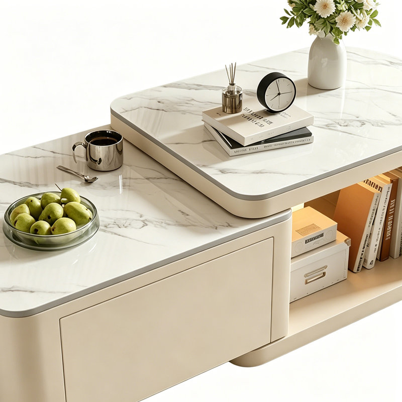 Table basse de luxe French Cream, Cream, White/Gray