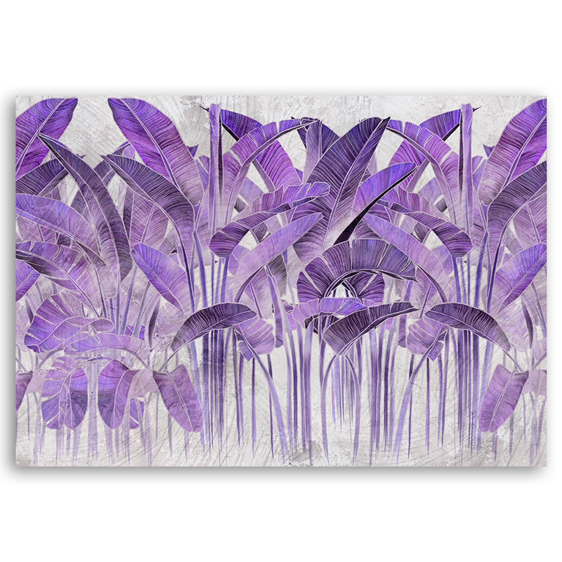 Purple Banana Leaves - Wrapped Canvas Print, 60cm H x 90cm W