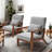 Jannatul Upholstered Armchair With Pillow and Wood Legs