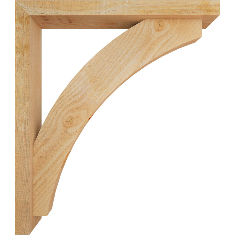 Thorton Block Bracket with Offset Brace, 32 x 28, 4"W Douglas Fir (Rough Sawn)