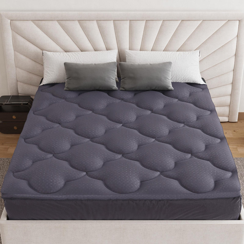 Soft Cloud Mattress Topper, Extra-long Twin, Gray