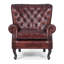Genuine Leather Upholstered Armchair in Red
