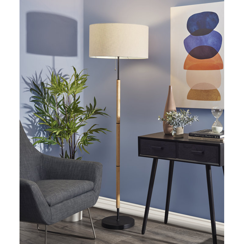 Lampe sur pied 65,5 po Fernando, Brun / noir, Blanc