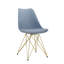 Ensemble de 4 chaises de salle à manger modernes avec siège en coquillage et pieds en acier doré Kitehcn-195967585