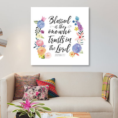 «Floral Bible Verse I» par Noonday Design - Estampe numérique sur toile tendue avec châssis