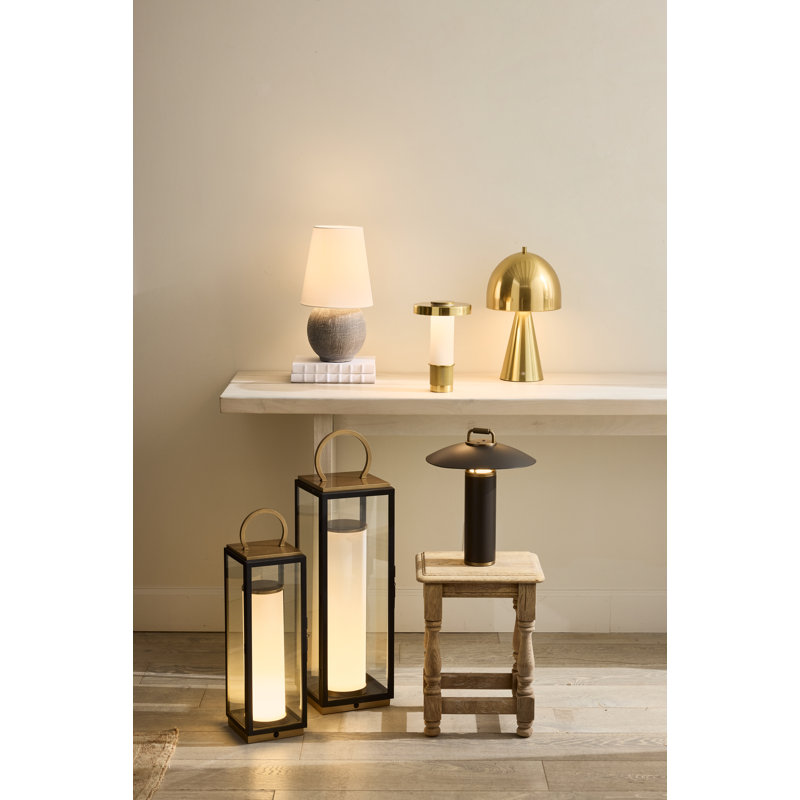 HOPKINTON Rechargeable Table Lamp, Black, Black