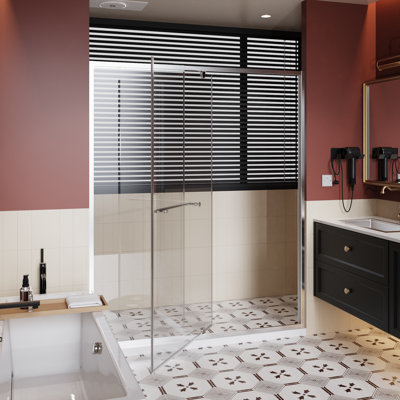 Pivot Shower Door Chrome Contemporary Bathroom Swing Design