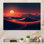 Noir et rouge, désert, lever de soleil, photo II - désert, art mural en métal