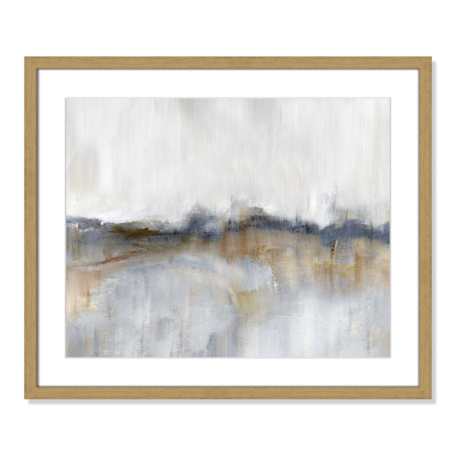 Autumnal Tide by Nan, 21.5" H x 25.5" W x 0.75" D, Natural Framed