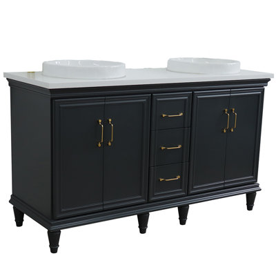 Pompano 61'' Double Bathroom Vanity with Top