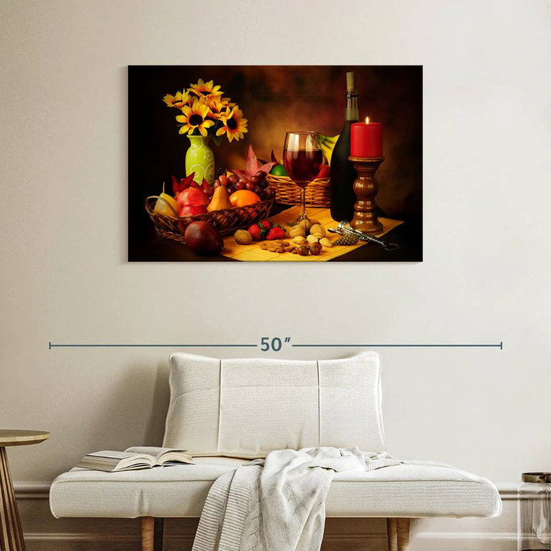 Yarlin Wine Fruit And Nuts, 26" H x 39" W
