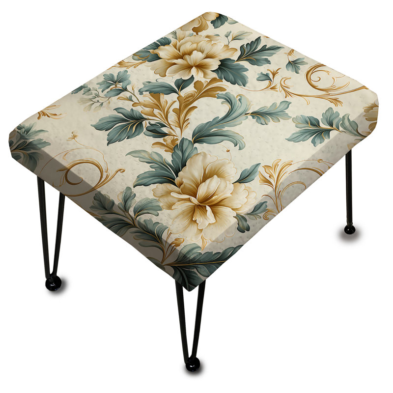 Cadre victorien rétro avec motif victorien IV - Repose-pieds rectangulaire damassé