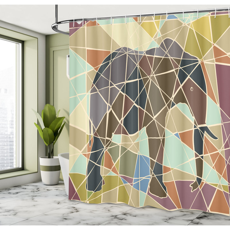 Shower Curtain with Hooks Included, 69" H x 105" W