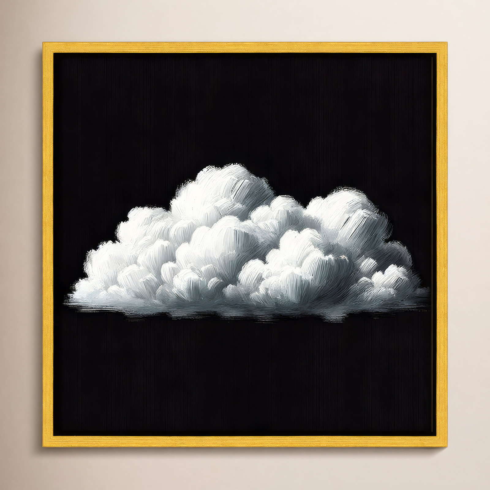 White Clouds Print by , 13.5" H x 13.5" W, Gold