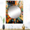 Orange rétro Vibe fond IV - décor de miroir mural géométrique unique, grand miroir orange, impression d'art en métal