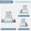 Structure de lit simple à DEL avec 2 tiroirs de rangement pour enfants, bleu