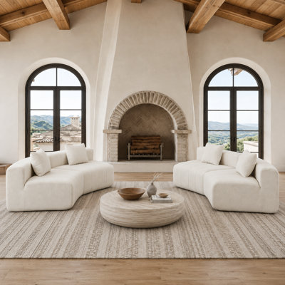 Upholstered 151 " Chenille Curved Sectional