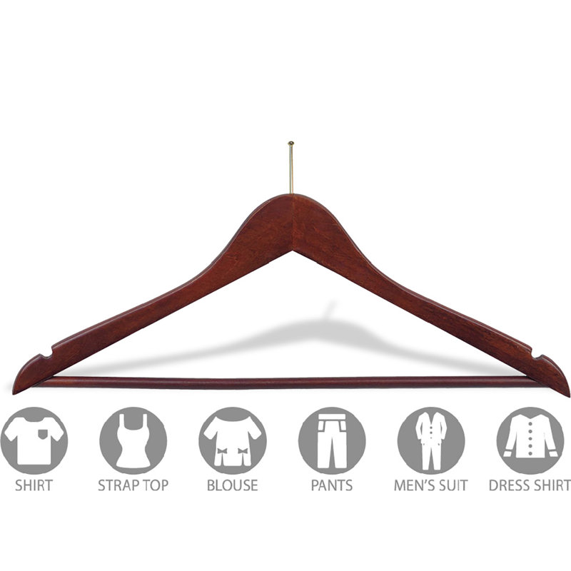 Support en bois anti-vol flat, Noyer, laiton et barre transversale, 100