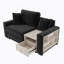 Canapé modulaire en chenille de 63,2 po avec accoudoirs de rangement et console centrale pour le salon-1354424506-1354424504