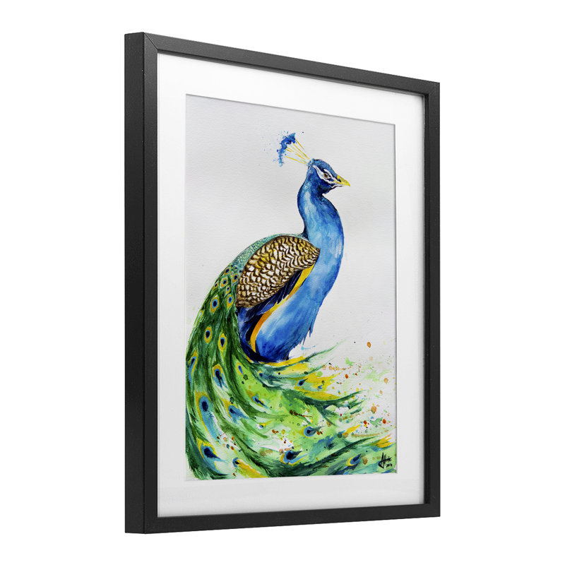 «Aphrodite Peacock Portrait», reproduction encadrée sous verre, conception de Marc Allante, H 16 po x l 13 po