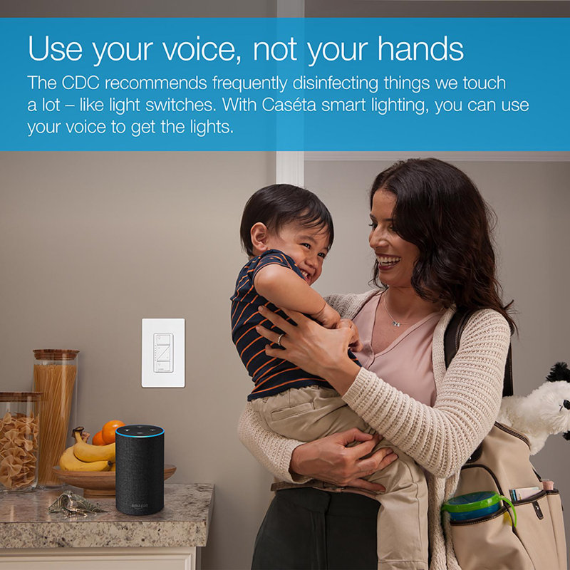 Lutron Caseta Watthite 150 Watt Wattireless Smart-Enabled Dimmer Switch w/Remote Control 1 Pack