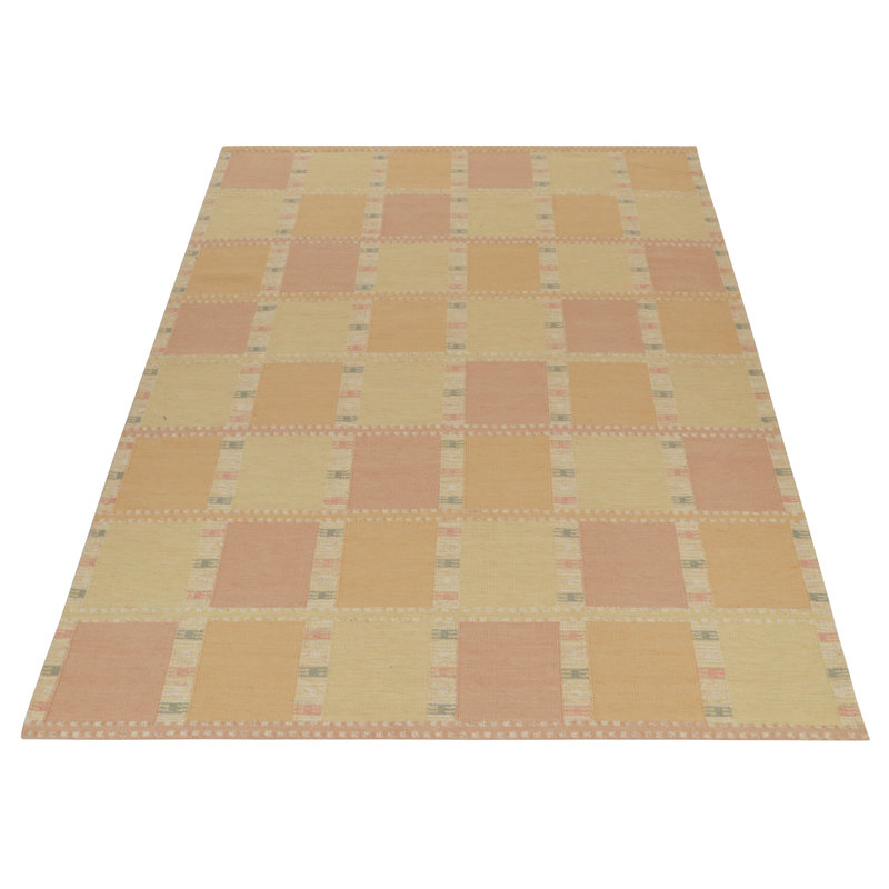 Scandinavian Wool Geometric Area Rug, Rectangle 5' x 8'