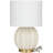 Ceramic Gourd Style Base Cream Table Lamp with Drum Shade-87907516