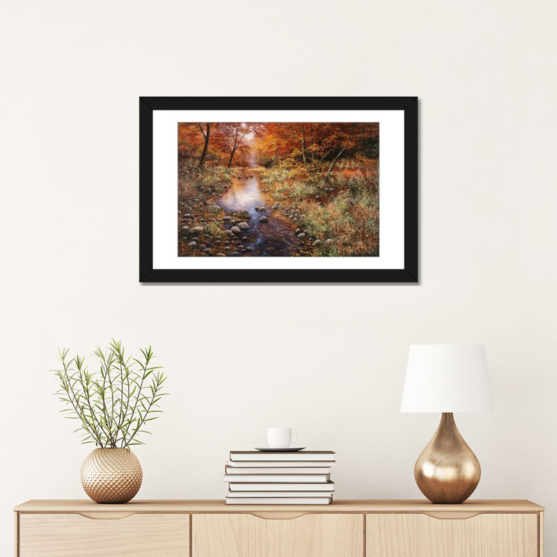 « automne gold » par reproduction de photo sur toile Bill Makinson, H 16 po x l 24 po x P 1 po, Papier d'art encadré noir