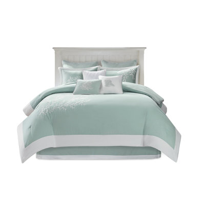 Édredon grand en coton avec bourre et bordure corail