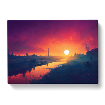City Sunset - Wrapped Canvas