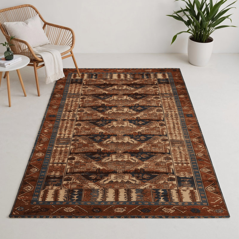 Tapis turc intérieur et extérieur brun, Rectangulaire 3 pi x 5 pi