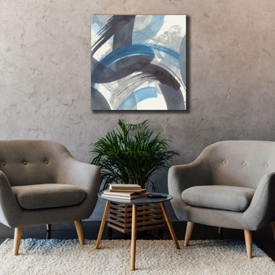 «Blue Brushy Abstract 2 C» par Danhui Nai, art mural sur toile