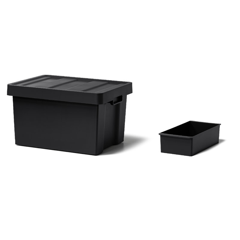 Contenant de rangement (type peu profond ou profond) + plateau intérieur coulissant, H 10,28 po x l 13,15 po x P 17,13 po