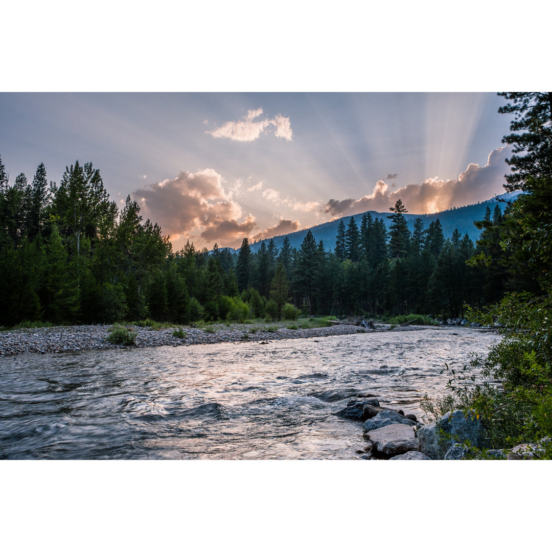 Leinwandbild Sun Rays Over The River von Rhyman007