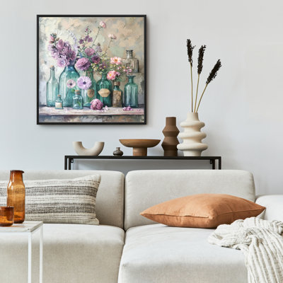 Nature morte - Toile encadrée blanche pour une décoration intérieure élégante