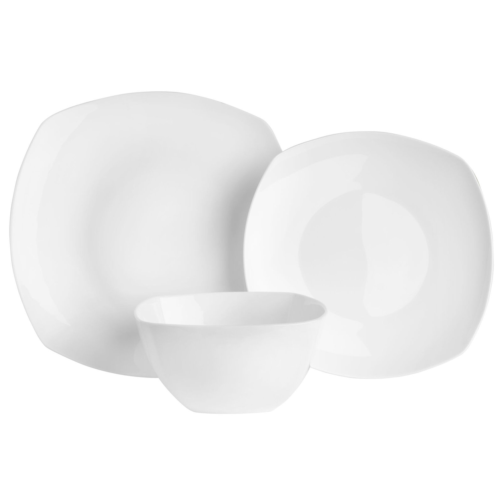 Fitz and Floyd Nevaeh White 12-Piece Lightweight Bone China Dinnerware Set, Service for 4