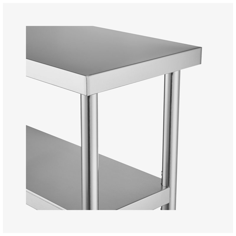 Table de travail à 3 niveaux en acier inoxydable l 62,99 po x P 17,13 po x H 6,5 po VEVOR