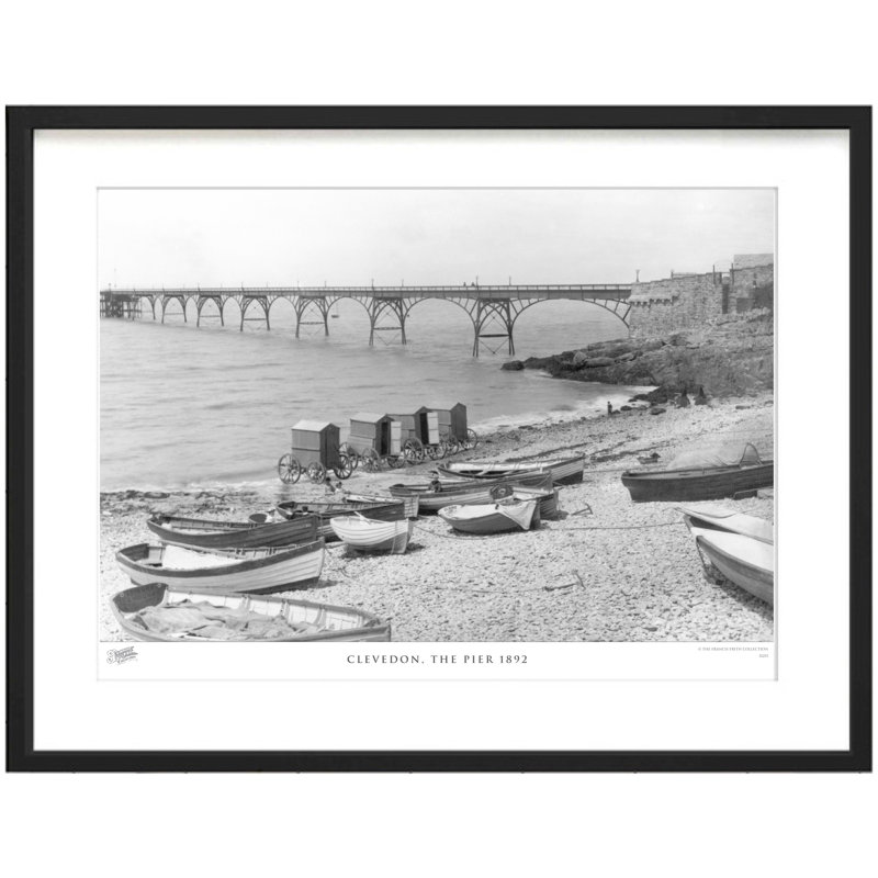 Clevedon, The Pier 1892 - Single Picture Frame Print, 60cm H X 80cm W x 2cm D