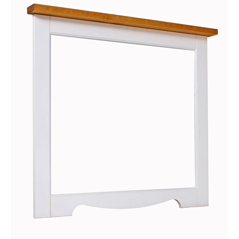 Fischer Wood Flat Wall Mirror, White 