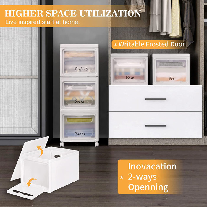 Rebrilliant Grundy 3 Drawer Stackable Drawer & Reviews | Wayfair