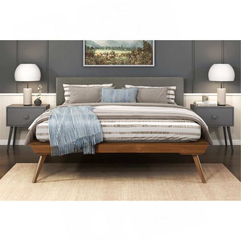 Meuble-lit tapissier gris foncé 1pc, Lit double
