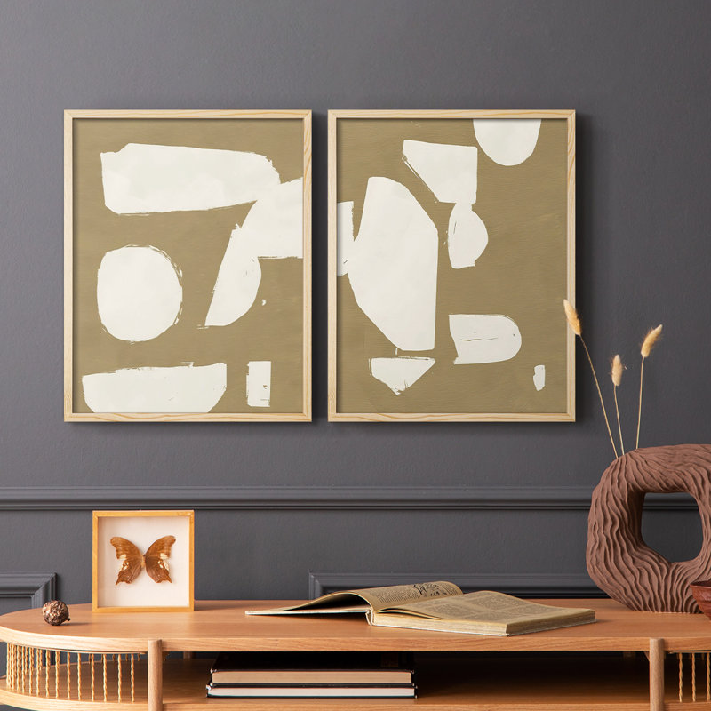 Impression encadrée ChunkyAb AbstractI-Premium - prête à être accrochée - aucun clou requis - aucun clou requis, Bois naturel