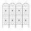 Ensemble de 4 treillis de jardin en métal 86,7 po x 19,7 po antirouille pour plantes grimpantes, support de fleurs extérieur noir-664097927