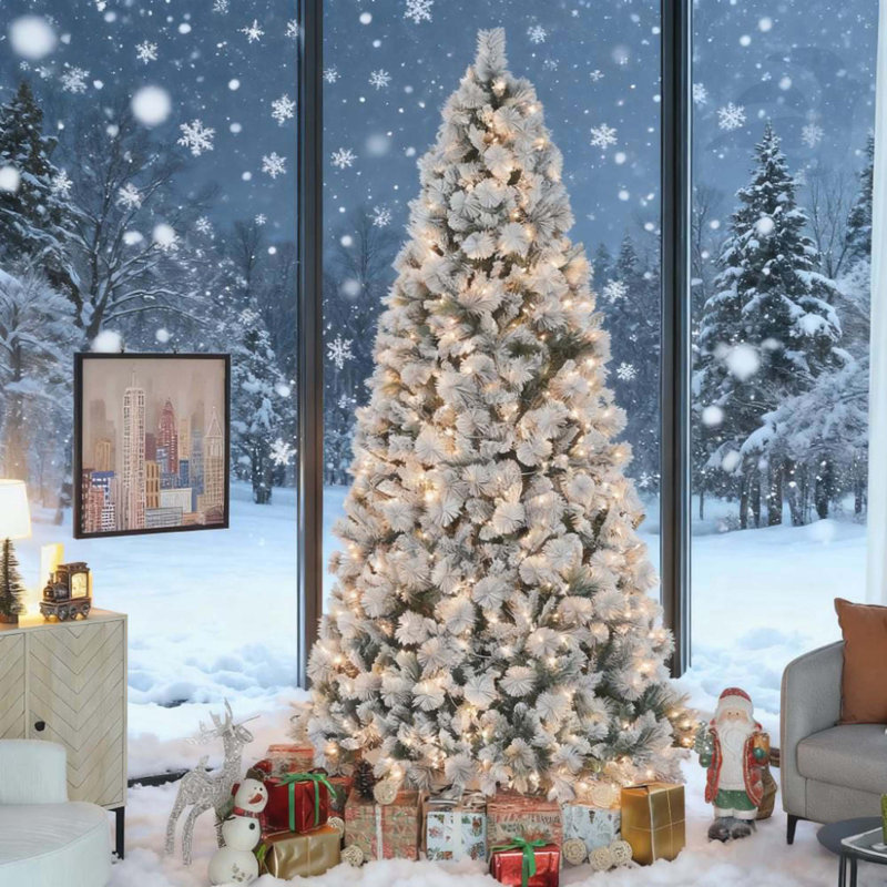 Arbre de Noël artificiel illuminé 9 pi: 750 lumières claires, pour la maison / le bureau / les fêtes
