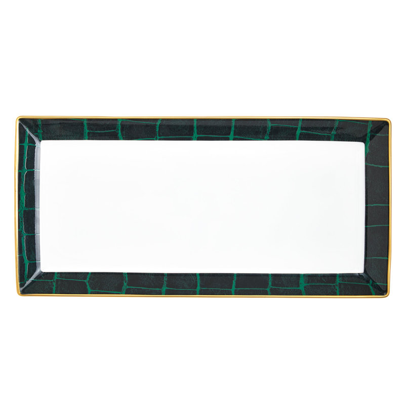 Alligator Emerald Bone China Decorative Tray