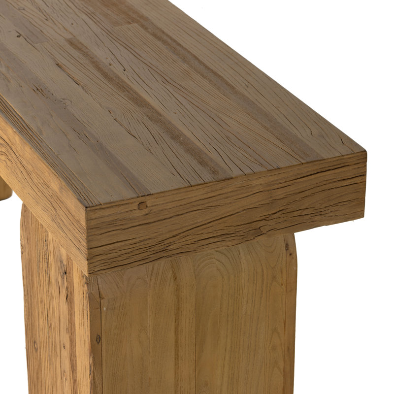 Keane 78'' W Solid Wood Console Table, Natural Elm Veneer