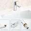 Robinet de salle de bain - Fabrication en laiton, poignée simple, faible débit sonore, robinet d'évier chaud / froid en laiton, aérateur pour l'eau chaude et froide