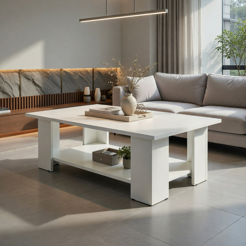 Table basse Hommoo Modern, White