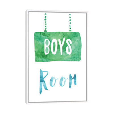 Chambre des garçons, vert et bleu - impression d'art textuel